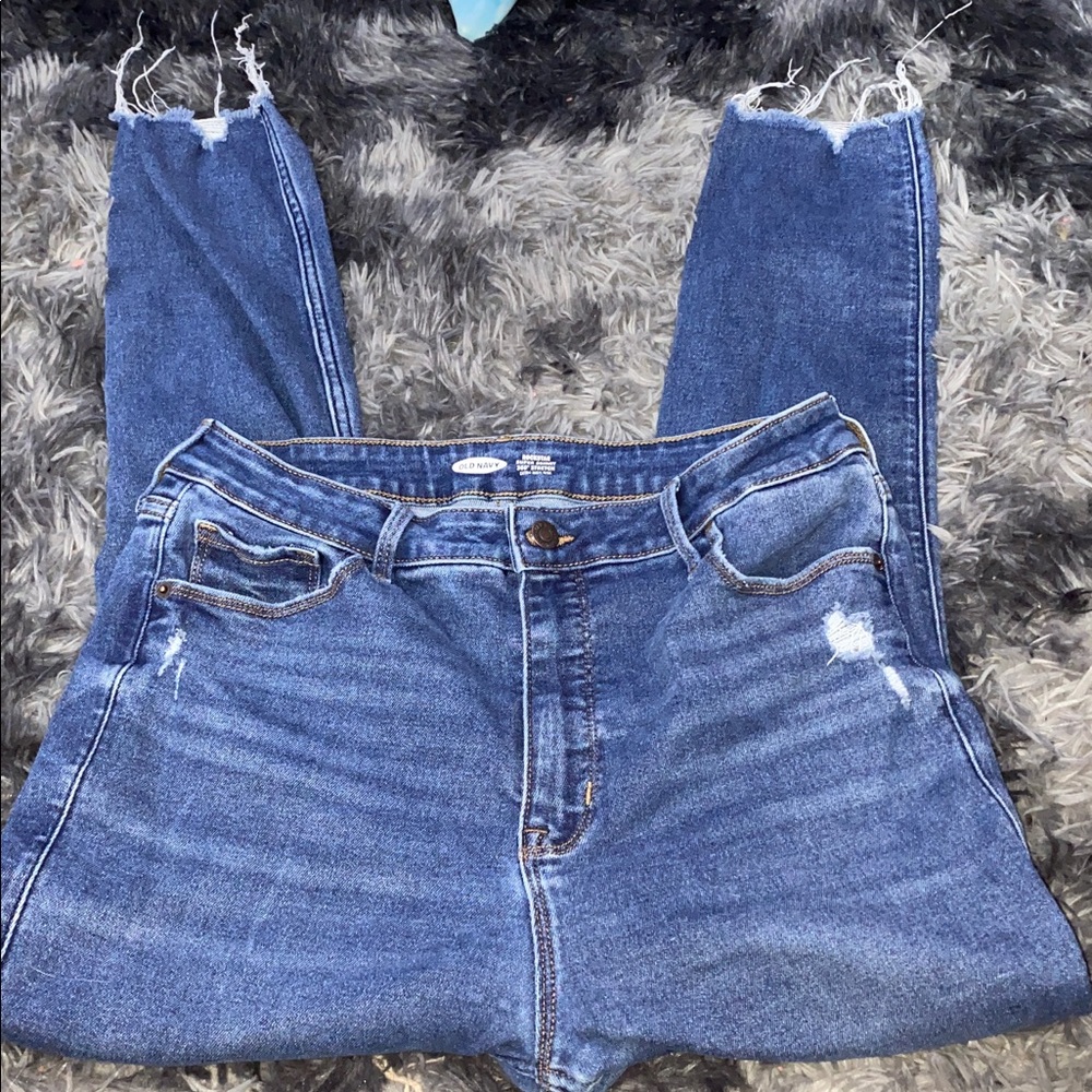 Old Navy Frayed Hem Blue Jeans